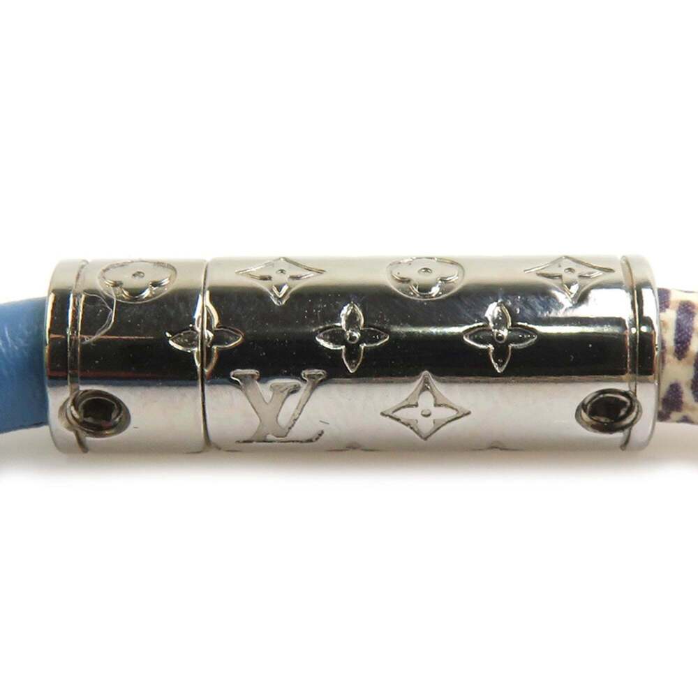 LOUIS VUITTON Blue Damier Leather Charm Bracelet - Picture 5 of 8
